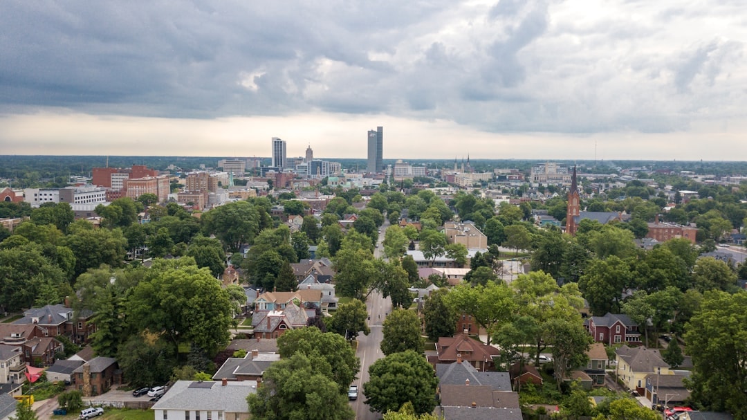 Aerial view of Fort Wayne, Indiana