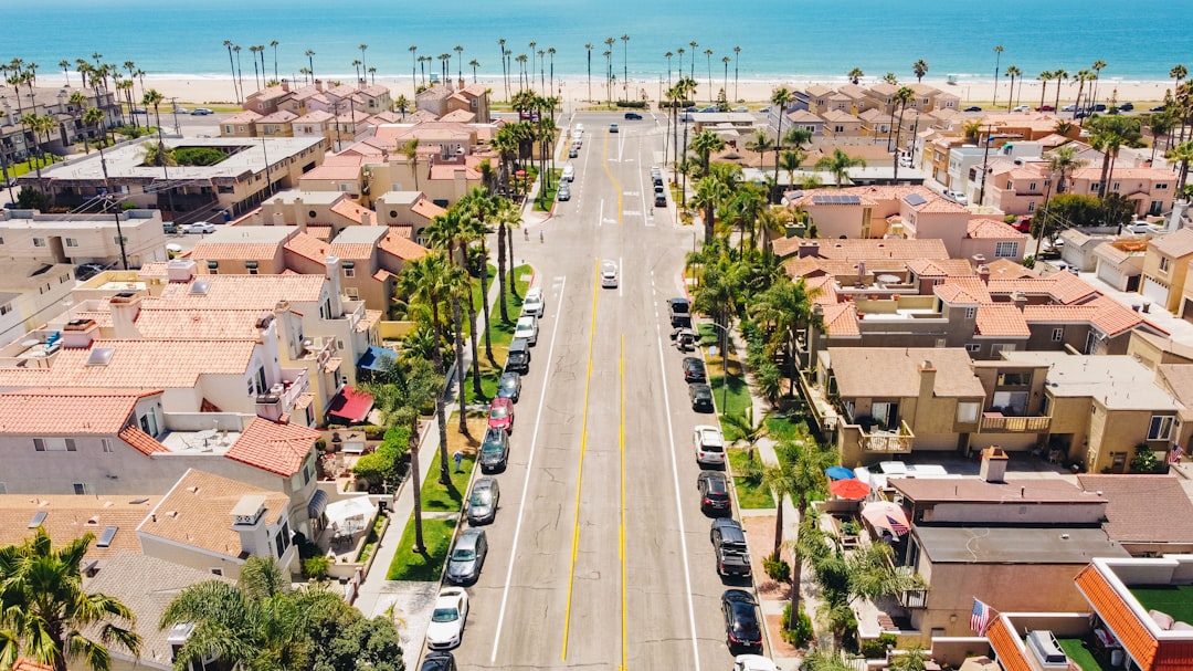 Aerial view of Huntington Beach, California