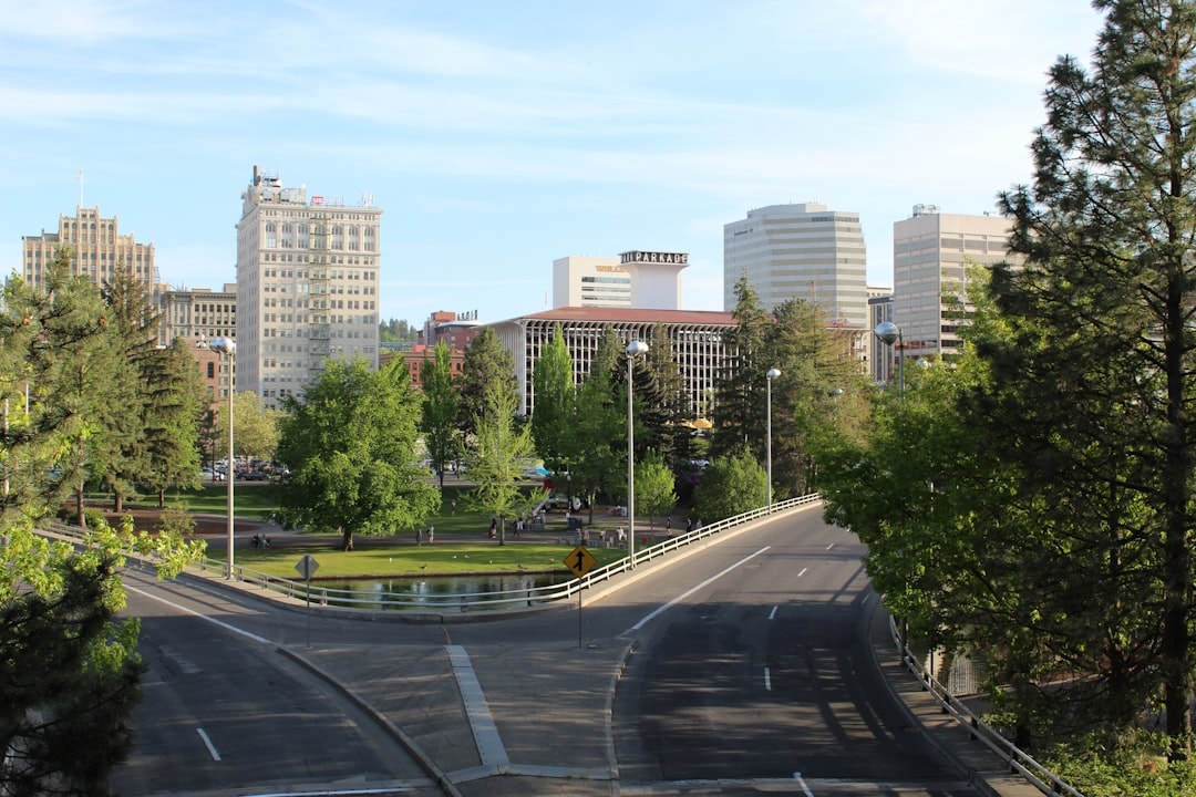 Aerial view of Spokane, Washington